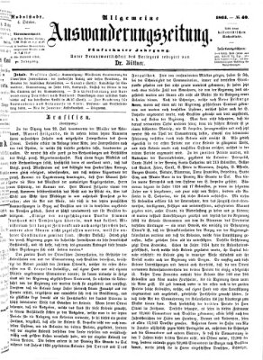 Allgemeine Auswanderungs-Zeitung Freitag 4. Oktober 1861