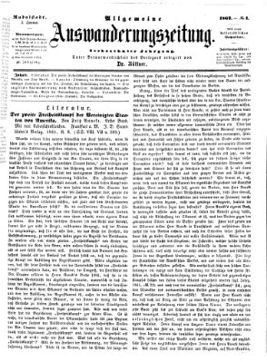 Allgemeine Auswanderungs-Zeitung Freitag 3. Januar 1862