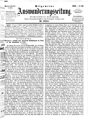 Allgemeine Auswanderungs-Zeitung Freitag 16. Mai 1862