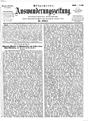 Allgemeine Auswanderungs-Zeitung Freitag 24. Oktober 1862