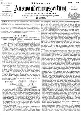 Allgemeine Auswanderungs-Zeitung Freitag 23. Januar 1863