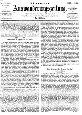 Allgemeine Auswanderungs-Zeitung Freitag 11. Dezember 1863