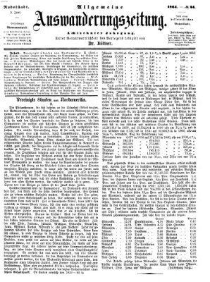 Allgemeine Auswanderungs-Zeitung Donnerstag 9. Juni 1864
