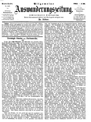 Allgemeine Auswanderungs-Zeitung Donnerstag 21. Juli 1864