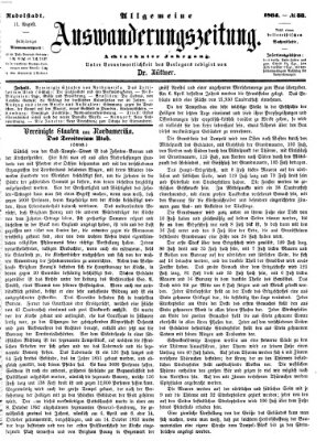 Allgemeine Auswanderungs-Zeitung Donnerstag 11. August 1864