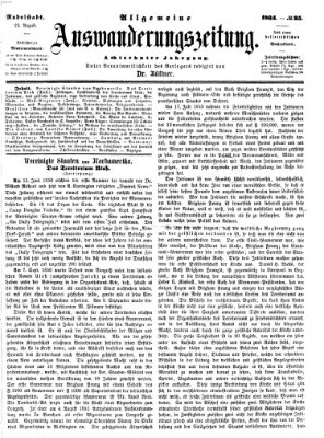 Allgemeine Auswanderungs-Zeitung Donnerstag 25. August 1864