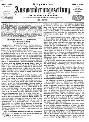 Allgemeine Auswanderungs-Zeitung Donnerstag 27. Oktober 1864