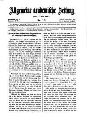 Allgemeine academische Zeitung Sonntag 1. März 1863