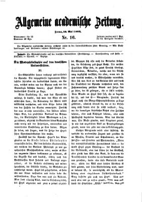 Allgemeine academische Zeitung Sonntag 10. Mai 1863