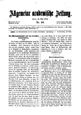 Allgemeine academische Zeitung Sonntag 31. Mai 1863