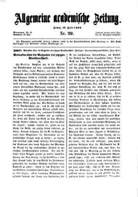 Allgemeine academische Zeitung Sonntag 12. Juli 1863
