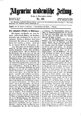 Allgemeine academische Zeitung Sonntag 1. November 1863