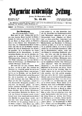 Allgemeine academische Zeitung Sonntag 15. November 1863