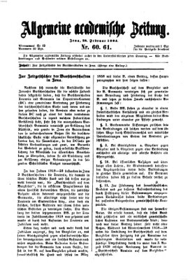 Allgemeine academische Zeitung Sonntag 28. Februar 1864