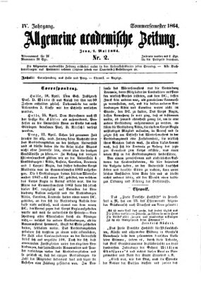 Allgemeine academische Zeitung Sonntag 1. Mai 1864