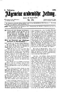 Allgemeine academische Zeitung Sonntag 20. August 1865