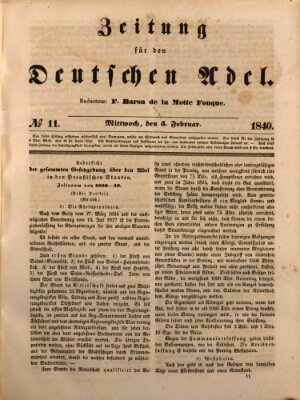 Zeitung für den deutschen Adel Mittwoch 5. Februar 1840