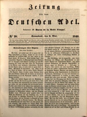 Zeitung für den deutschen Adel Samstag 9. Mai 1840