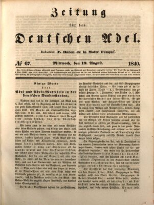 Zeitung für den deutschen Adel Mittwoch 19. August 1840