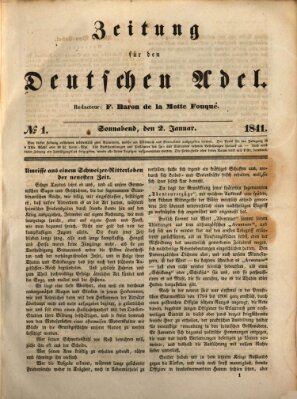 Zeitung für den deutschen Adel Samstag 2. Januar 1841