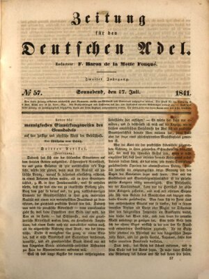 Zeitung für den deutschen Adel Samstag 17. Juli 1841