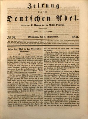 Zeitung für den deutschen Adel Mittwoch 1. September 1841