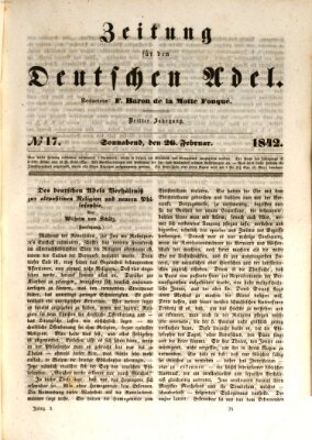 Zeitung für den deutschen Adel Samstag 26. Februar 1842