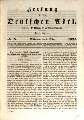 Zeitung für den deutschen Adel Mittwoch 2. März 1842