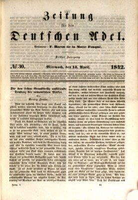 Zeitung für den deutschen Adel Mittwoch 13. April 1842