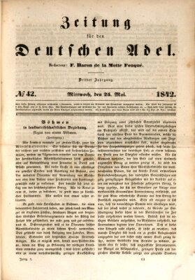 Zeitung für den deutschen Adel Mittwoch 25. Mai 1842