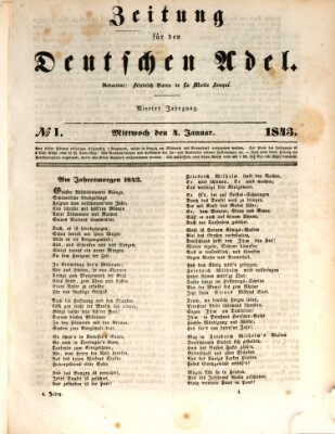 Zeitung für den deutschen Adel Mittwoch 4. Januar 1843