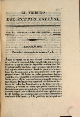 El Tribuno del pueblo español Dienstag 1. Dezember 1812