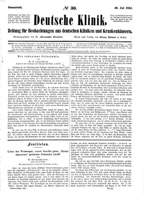 Deutsche Klinik Samstag 29. Juli 1854