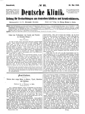 Deutsche Klinik Samstag 24. Mai 1856