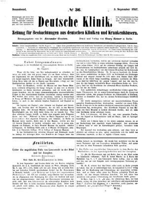 Deutsche Klinik Samstag 5. September 1857