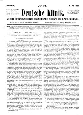 Deutsche Klinik Samstag 23. Juli 1859