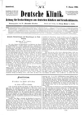 Deutsche Klinik Samstag 7. Januar 1860