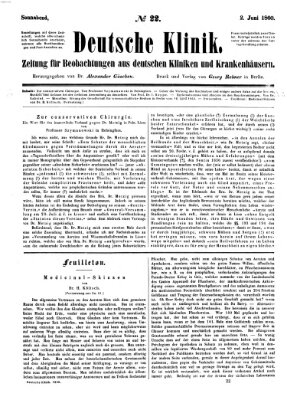 Deutsche Klinik Samstag 2. Juni 1860
