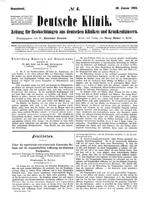 Deutsche Klinik Samstag 26. Januar 1861
