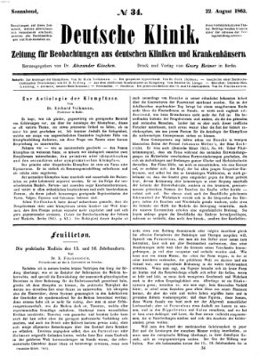 Deutsche Klinik Samstag 22. August 1863
