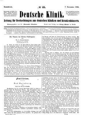 Deutsche Klinik Samstag 7. November 1863