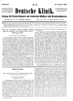 Deutsche Klinik Samstag 13. Februar 1864