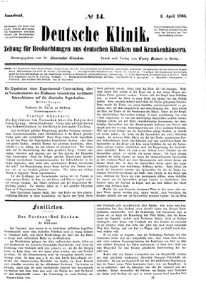 Deutsche Klinik Samstag 2. April 1864