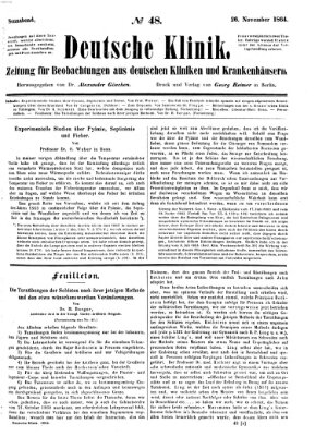 Deutsche Klinik Samstag 26. November 1864