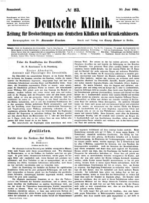Deutsche Klinik Samstag 10. Juni 1865