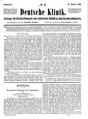 Deutsche Klinik Samstag 27. Januar 1866