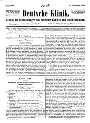 Deutsche Klinik Samstag 15. September 1866