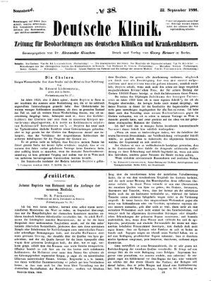 Deutsche Klinik Samstag 22. September 1866