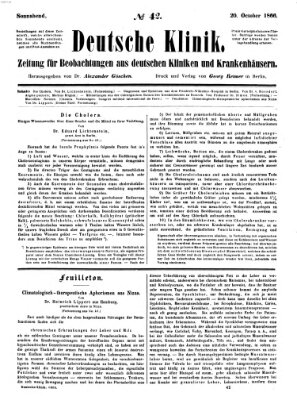 Deutsche Klinik Samstag 20. Oktober 1866