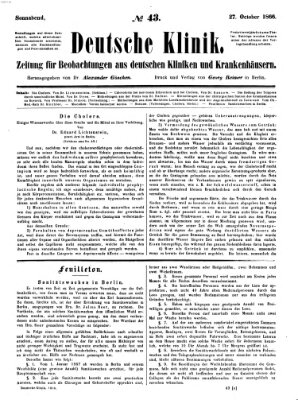 Deutsche Klinik Samstag 27. Oktober 1866